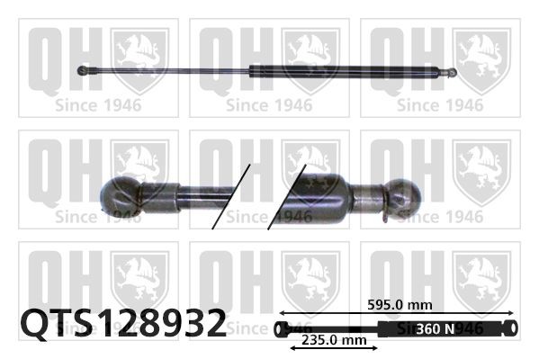 QUINTON HAZELL QTS128932: Gaasivedru, pagasi- / veoruum 595mm