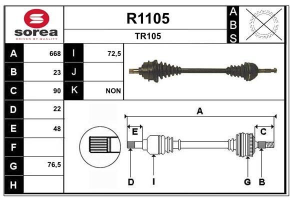 SNRA R1105: Veovõll 668mm
