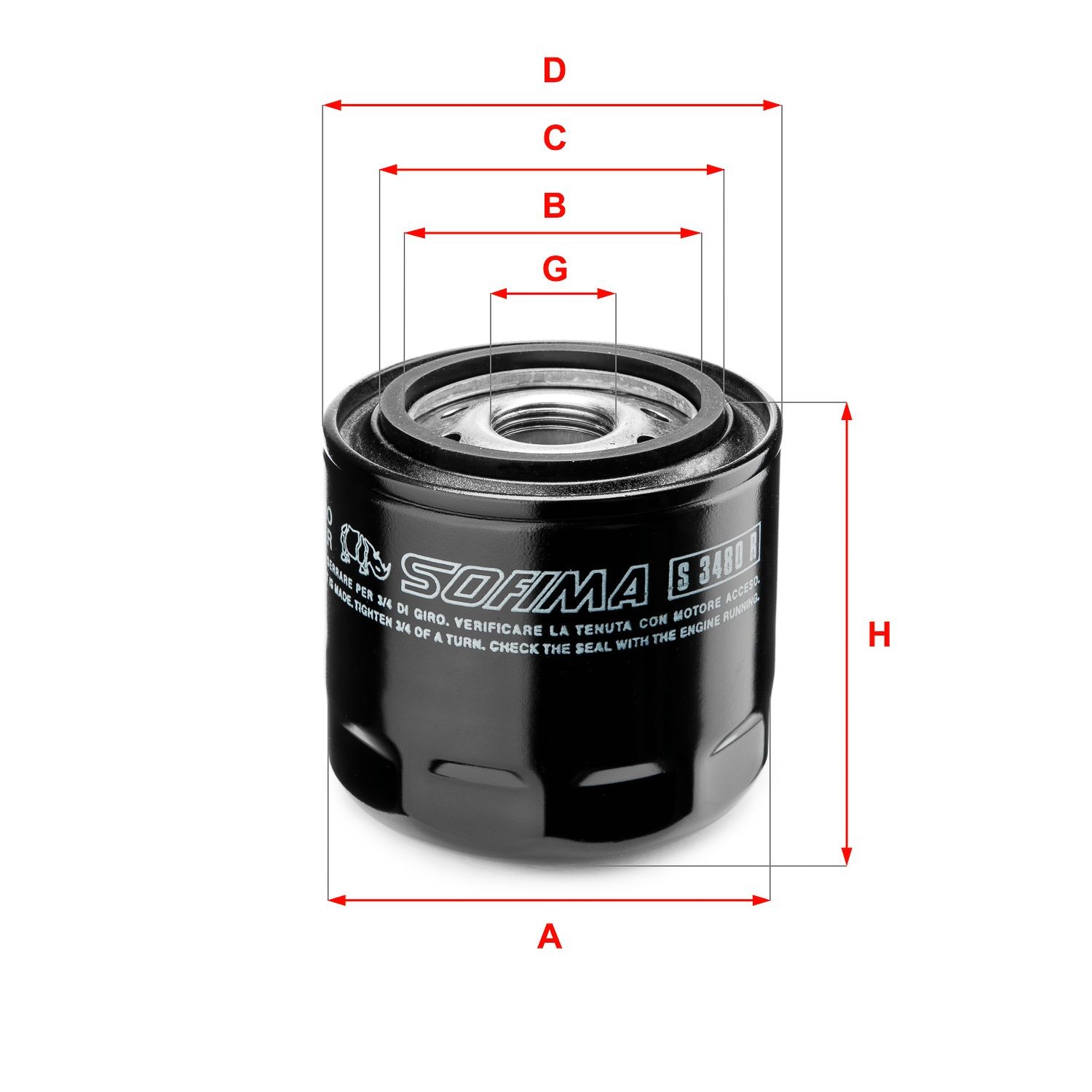 SOFIMA S 3480 R: Filtru ulei cu ventil blocare retur