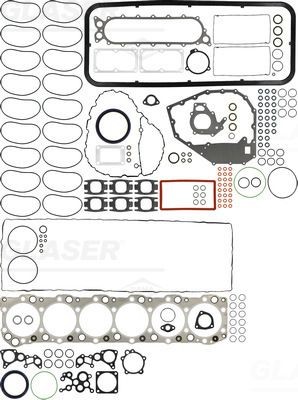 GLASER S40538-01: Set garnituri motor cu simering arbore cotit, cu garnitura chiuloasa, cu simering supapa
