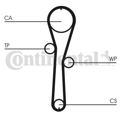 CONTITECH CT1045WP1: Kit cinghia distribuzione, pompa acqua N° denti: 95, Largh.: 23,4mm