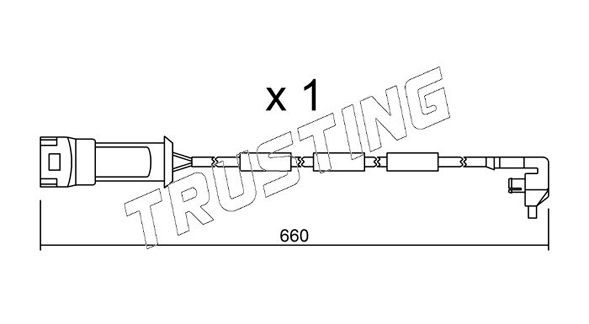 TRUSTING SU.090: Hoiatuskontakt, piduriklotsi kulumine