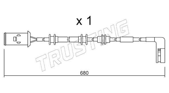 TRUSTING SU.093: Įspėjimo kontaktas, stabdžių trinkelių susidėvėjimas