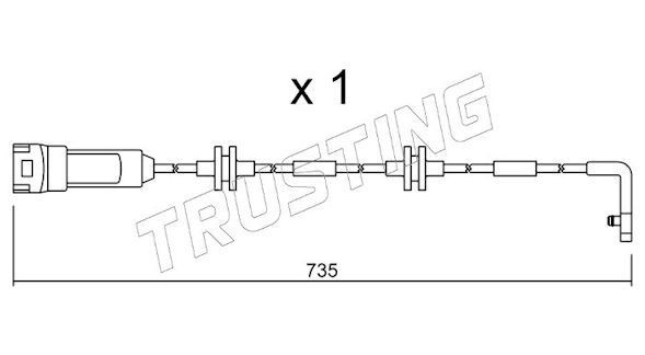 TRUSTING SU.144: Įspėjimo kontaktas, stabdžių trinkelių susidėvėjimas