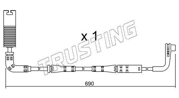 TRUSTING SU.157: Hoiatuskontakt, piduriklotsi kulumine
