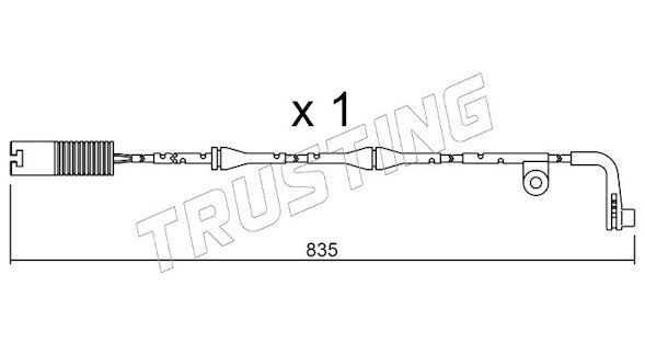 TRUSTING SU.158: Įspėjimo kontaktas, stabdžių trinkelių susidėvėjimas