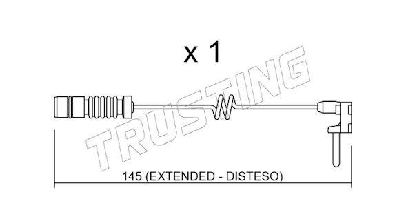 TRUSTING SU.161: Hoiatuskontakt, piduriklotsi kulumine