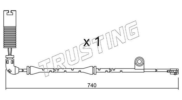 TRUSTING SU.195: Hoiatuskontakt, piduriklotsi kulumine