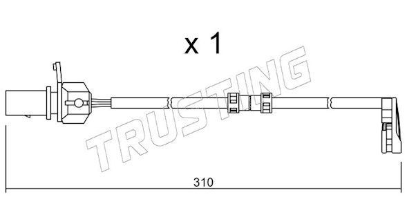 TRUSTING SU.290: Hoiatuskontakt, piduriklotsi kulumine