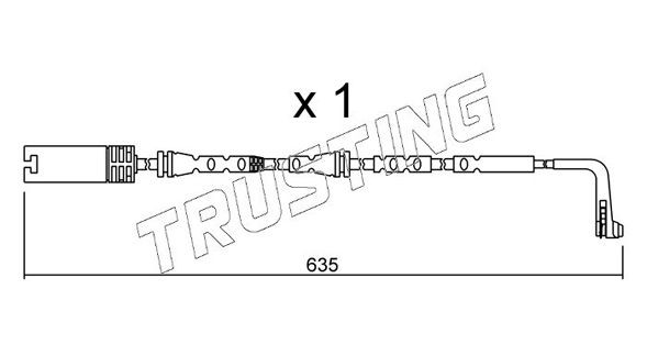 TRUSTING SU.297: Hoiatuskontakt, piduriklotsi kulumine