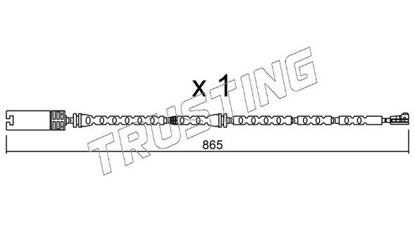 TRUSTING SU.299: Hoiatuskontakt, piduriklotsi kulumine
