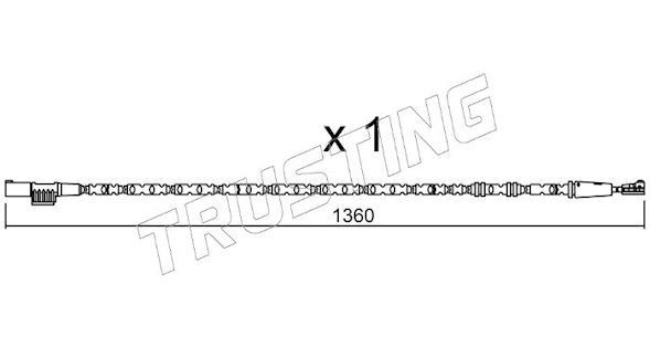 TRUSTING SU.308: Hoiatuskontakt, piduriklotsi kulumine