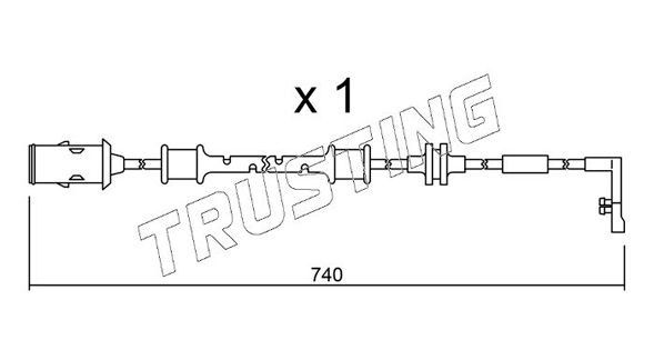 TRUSTING SU.318: Hoiatuskontakt, piduriklotsi kulumine