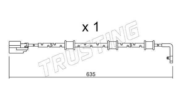 TRUSTING SU.323: Hoiatuskontakt, piduriklotsi kulumine