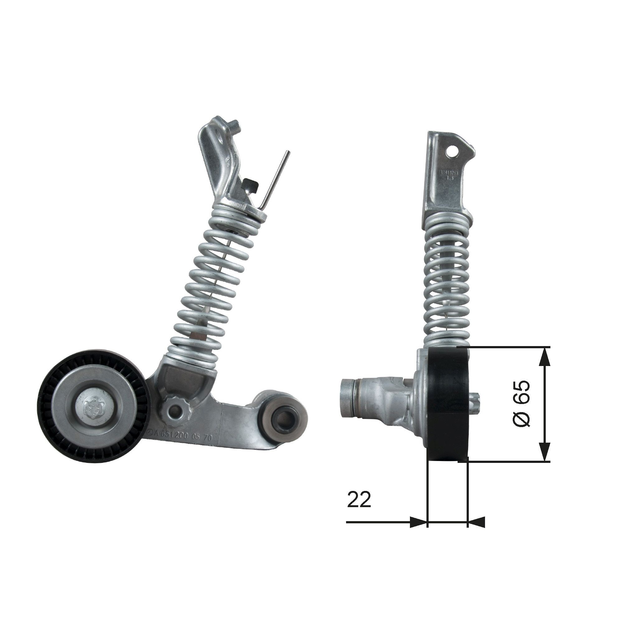 GATES T39373: Rullo tenditore cinghia Poly-V Ø: 65mm, Ø: 65mm, Micro-V® UNIQUE FIT