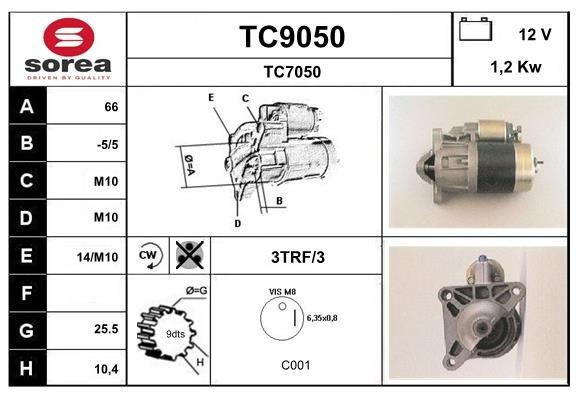 SNRA TC9050: Starter 1,2kW