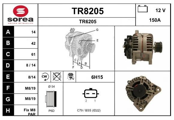 SNRA TR8205: Laturi 150A, Integroidulla säätimellä