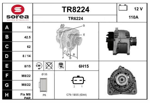 SNRA TR8224: Laturi 110A, Integroidulla säätimellä
