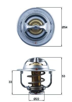 MAHLE ORIGINAL TX 179 89D: Termostat, lichid racire 89°C, 54mm, 22mm, cu etansare