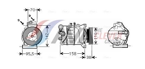 AVA COOLING SYSTEMS VOAK143: Aircopomp ** CLEVER FIT ** Met PAG compressorolie