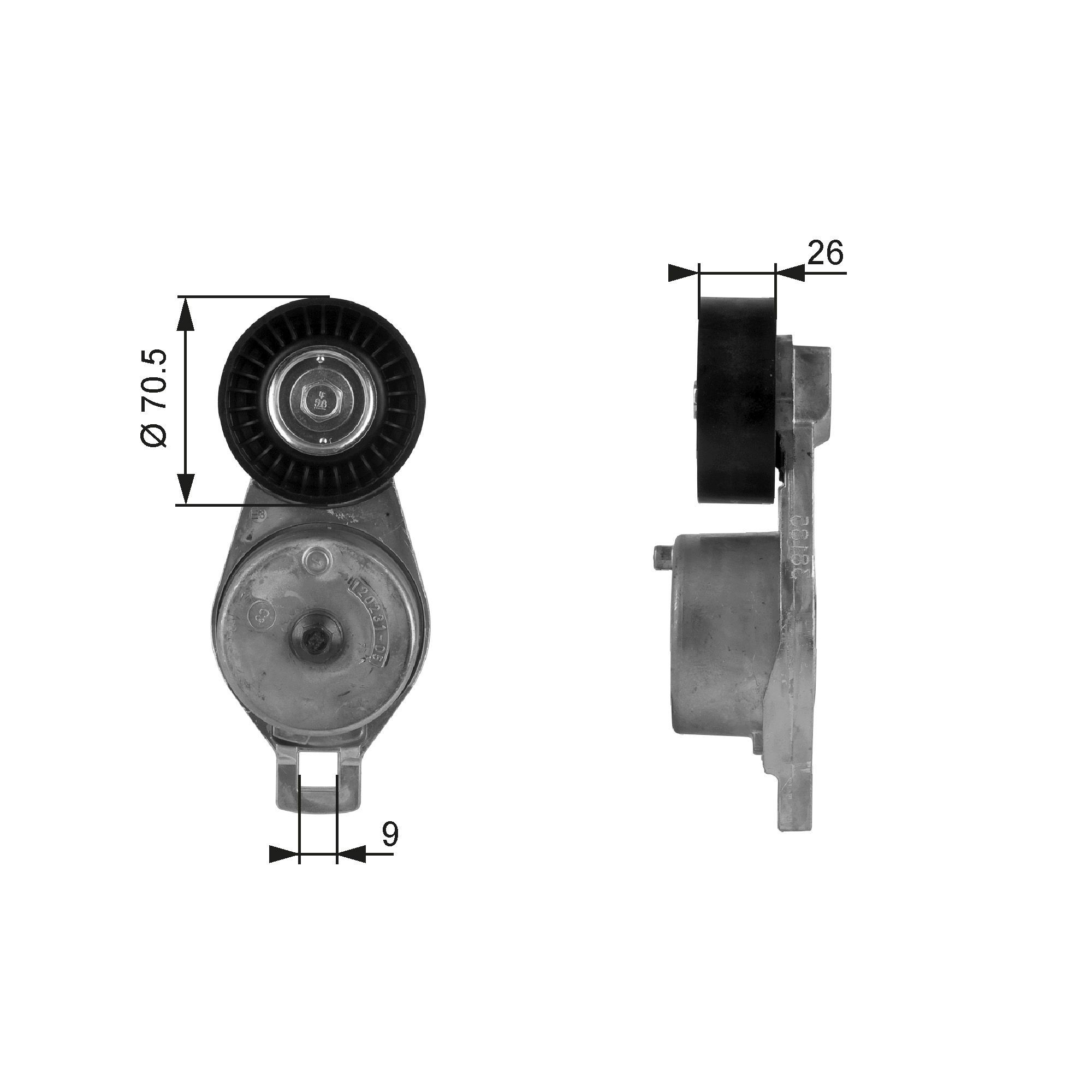 GATES T38185: Pingutusrull, soonrihm Ø: 70,5mm, Ø: 70,5mm FleetRunner™ Micro-V® Kit
