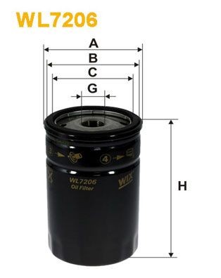 WIX FILTERS WL7206: Õlifilter koos ühe tagasijooksu sulgurklapiga