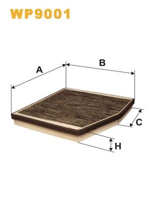 WIX FILTERS WP9001: Filter, salongiõhk ilma originaalkinnituseta monteeritav, Aktiivsöefilter