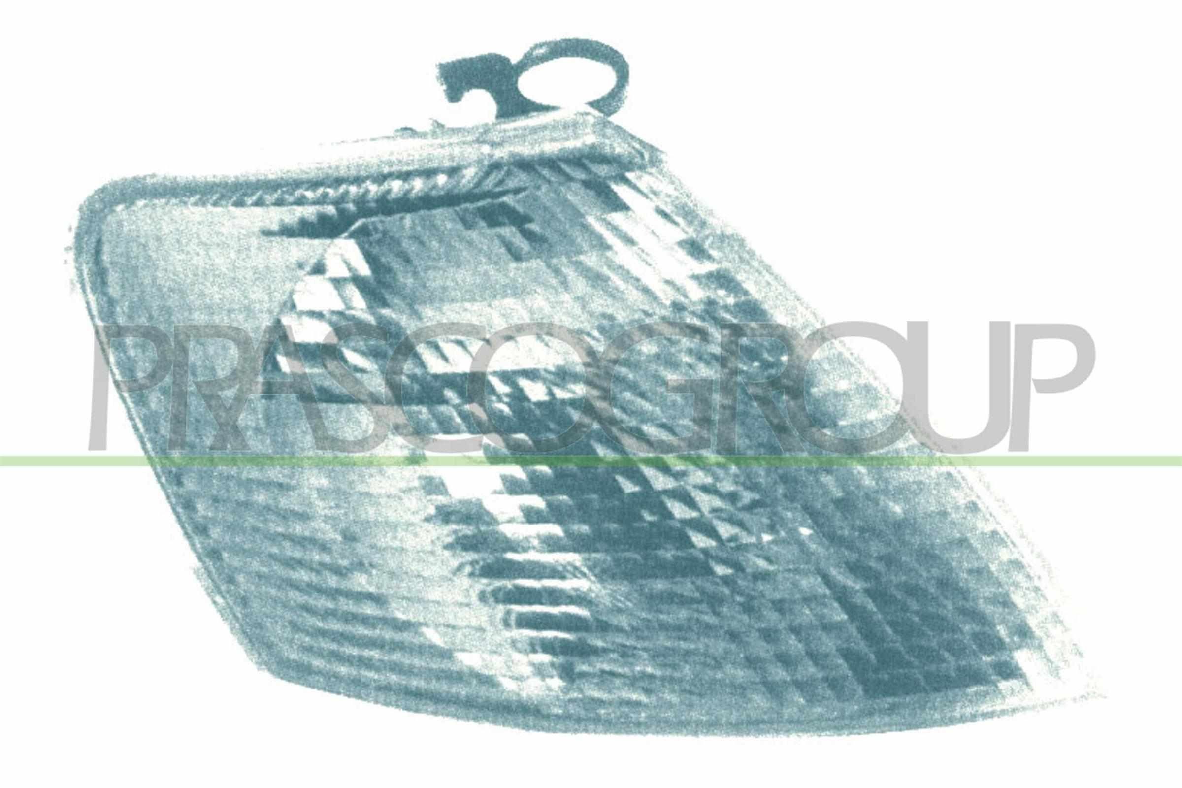 PRASCO VG0524013: Blikač pravá přední, bílá, s držákem žárovky