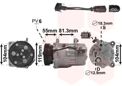 VAN WEZEL 0300K001: Kliimakompressor koos lisadega, koos adapteriga *** IR PLUS ***
