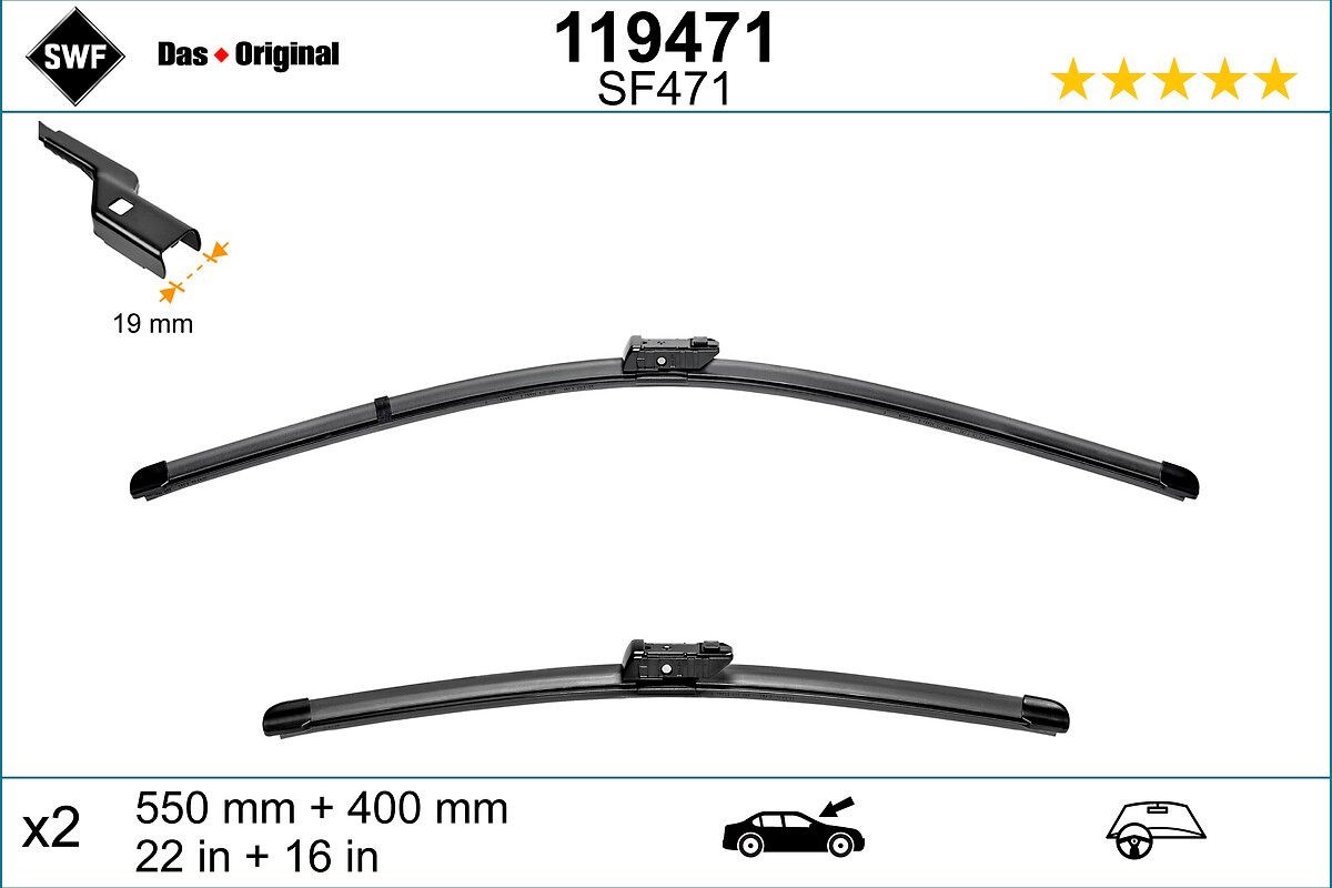 SWF 119471: Tergicristalli anteriore, 550mm