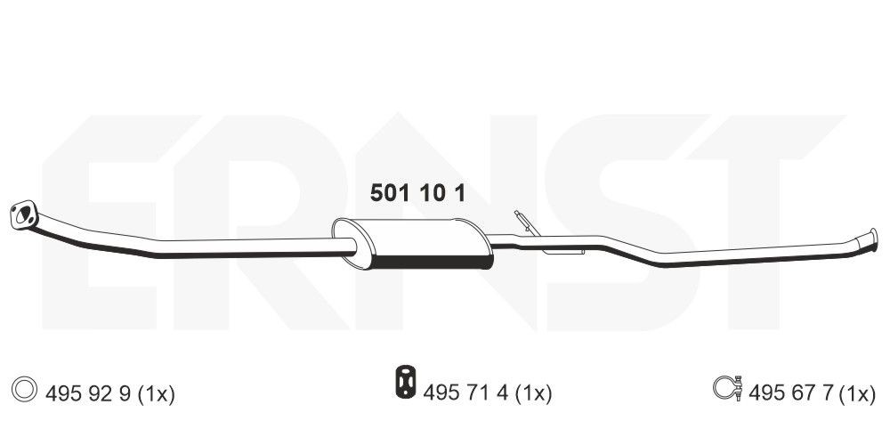 ERNST 501101: Stredni tlumic vyfuku 2310mm