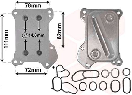 VAN WEZEL 37003686: Õliradiaator, mootoriõli *** IR PLUS *** ilma filtrita