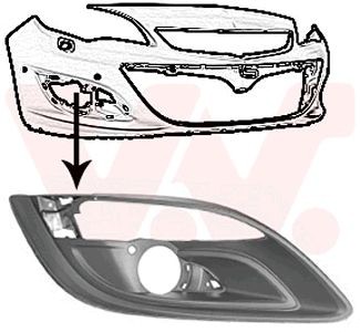 VAN WEZEL 3753592: Ventilatora reste, Bampers ** Equipart ** priekšā pa labi, ar atveri/atverēm miglas lukturiem, bez atverēm dekoratīvajai/aizsarguzlikai
