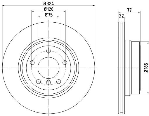 TEXTAR 92201903: Disc de frână Ř: 324mm, ventilat interior, Ř: 324mm, acoperit (cu un strat protector), fara butuc roata, fara rulment roata, fara suruburi de fixare roata PRO