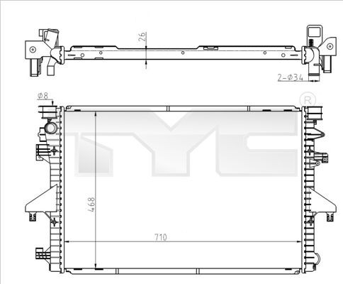 TYC 737-0069: Radiaator, mootorijahutus