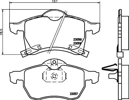 BREMBO P 59 032: Piduriklotsid PRIME LINE ilma lisavarustuseta, koos kokkusurumisvastase plekiga