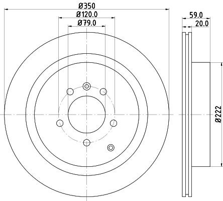 MINTEX MDC1715C: Piduriketas Ø: 350mm, välisõhutus, Ø: 350mm, kaetud, ilma rattakeskmeta, ilma rattalaagrita, ilma rattakinnituspoltideta