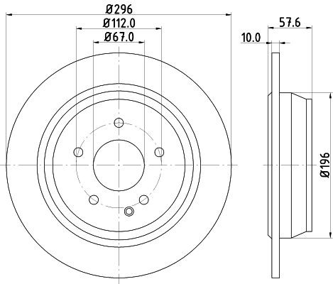 MINTEX MDC1729C: Piduriketas Ø: 296mm, täis, Ø: 296mm, kaetud, ilma rattakeskmeta, ilma rattalaagrita, ilma rattakinnituspoltideta