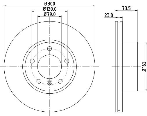 MINTEX MDC1745C: Piduriketas Ø: 300mm, sisemine õhutus, Ø: 300mm, kaetud, ilma rattakeskmeta, ilma rattalaagrita, ilma rattakinnituspoltideta