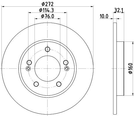 MINTEX MDC2797C: Disque de frein Ø: 272mm, plein, Ø: 272mm, revêtu, sans moyeu de roue, sans roulement de roue, sans boulon de fix° de roue