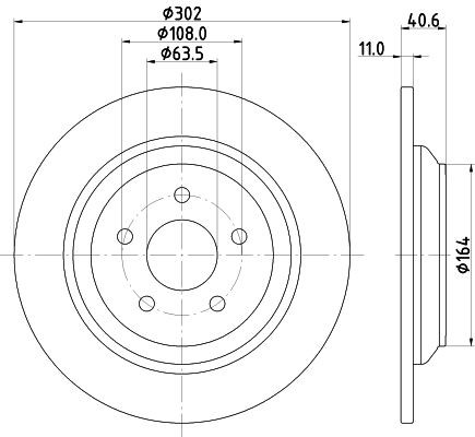 MINTEX MDC2808C: Piduriketas Ø: 302mm, täis, Ø: 302mm, kaetud, ilma rattakeskmeta, ilma rattalaagrita, ilma rattakinnituspoltideta