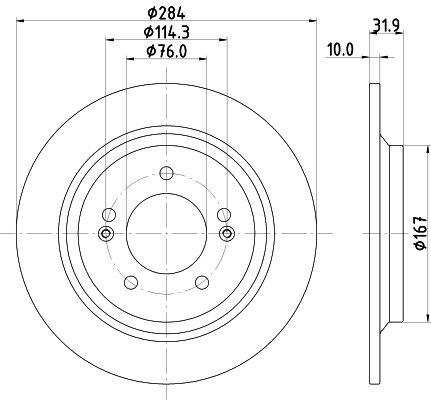 MINTEX MDC2815C: Piduriketas Ø: 284mm, täis, Ø: 284mm, kaetud, ilma rattakeskmeta, ilma rattalaagrita, ilma rattakinnituspoltideta