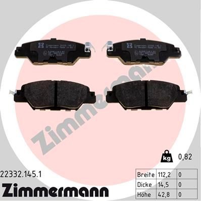 ZIMMERMANN 22332.145.1: Piduriklotsid Foto vastab tarnekomplektile