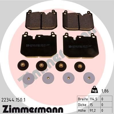 ZIMMERMANN 22344.150.1: Piduriklotsid Foto vastab tarnekomplektile