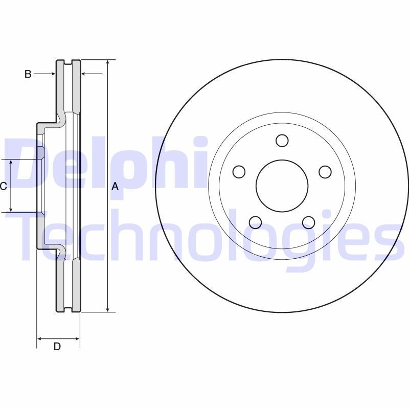 DELPHI BG4803C: Piduriketas Ø: 300mm, õhutusega, Ø: 300mm, kaetud
