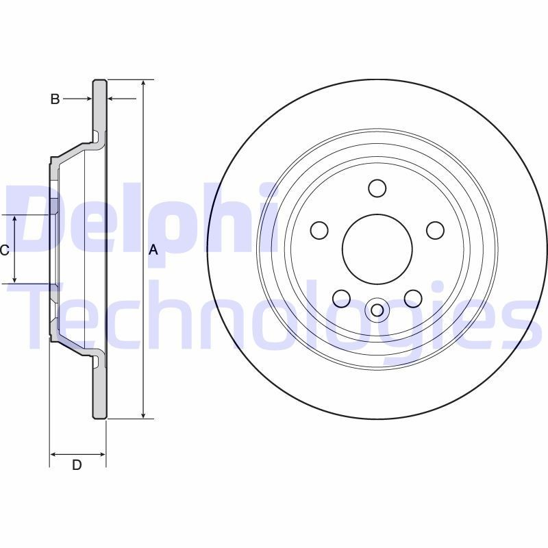 DELPHI BG4804C: Piduriketas Ø: 302mm, täis, Ø: 302mm, kaetud