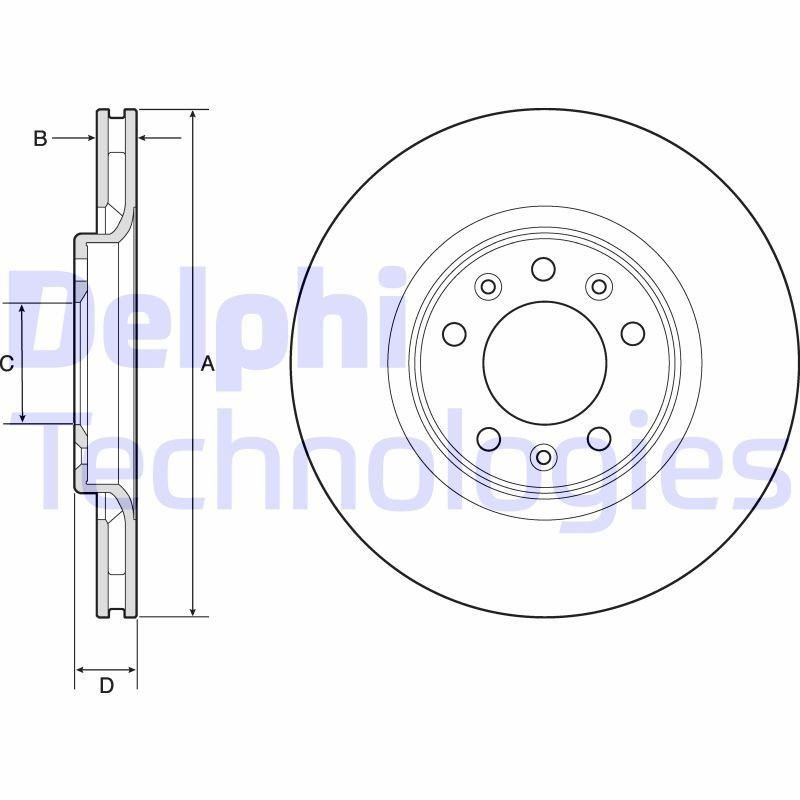 DELPHI BG4806C: Piduriketas Ø: 294mm, õhutusega, Ø: 294mm, kaetud