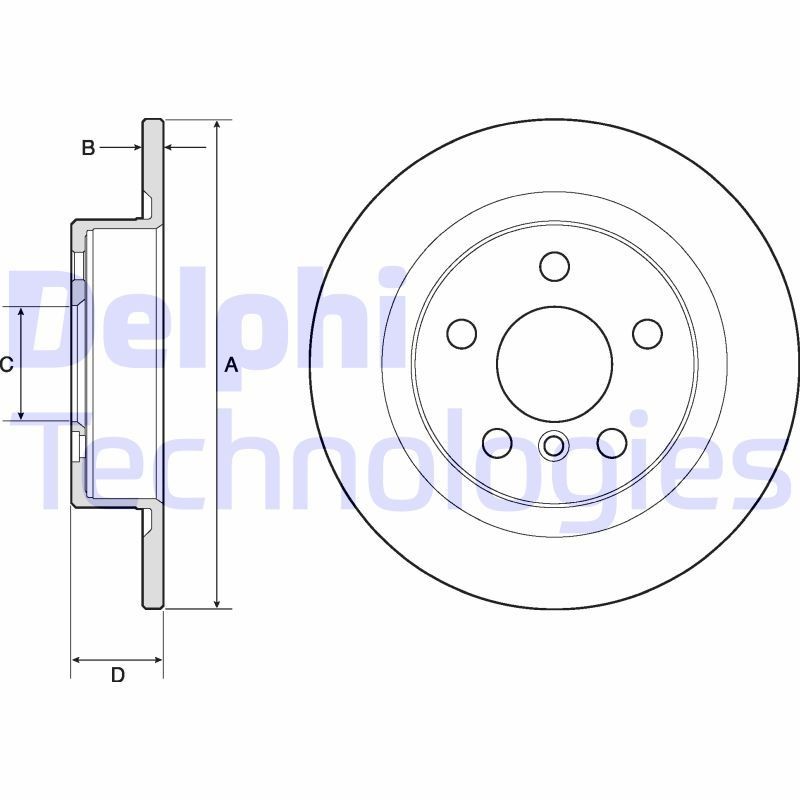 DELPHI BG4812C: Piduriketas Ø: 280mm, täis, Ø: 280mm, kaetud