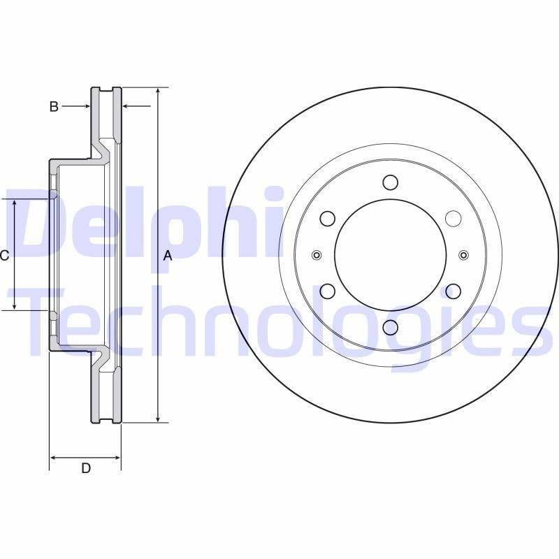 DELPHI BG4925C: Piduriketas Ø: 319mm, õhutusega, Ø: 319mm, kaetud