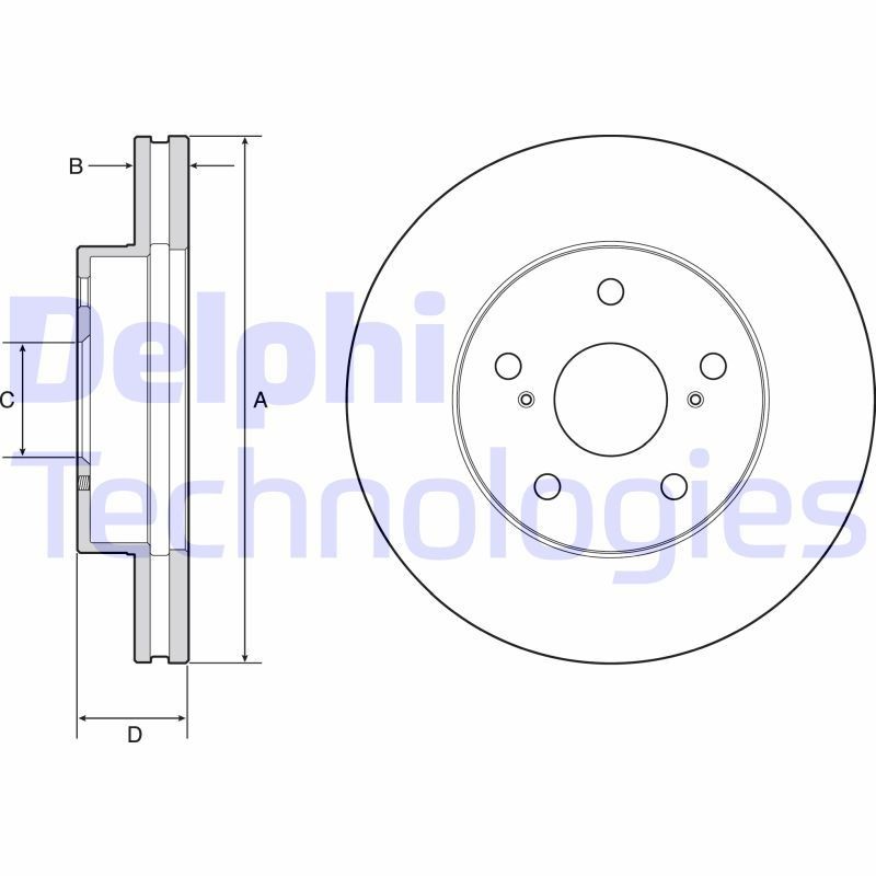 DELPHI BG4926C: Piduriketas Ø: 281mm, õhutusega, Ø: 281mm, kaetud